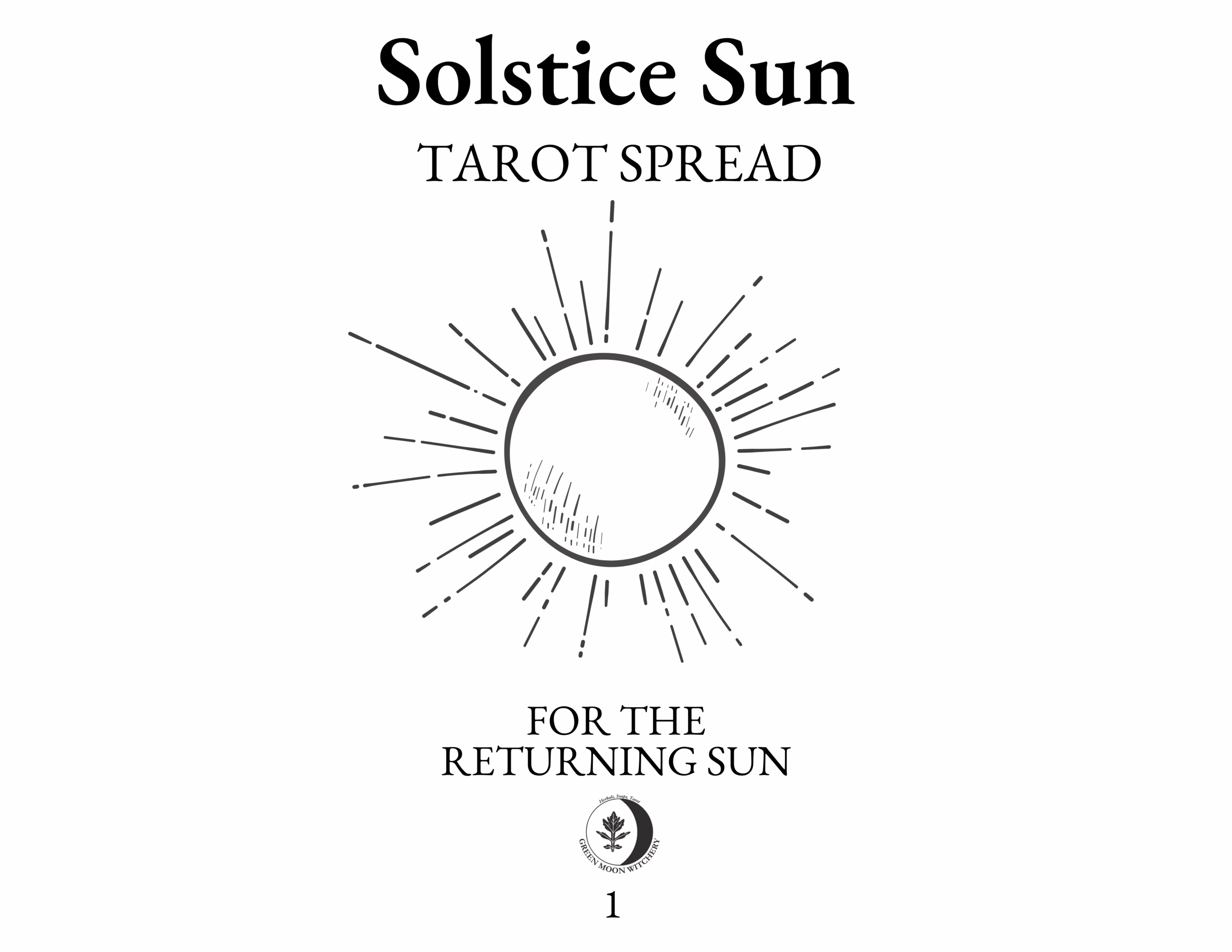 Solstice Sun Tarot Spread Mini-Zine